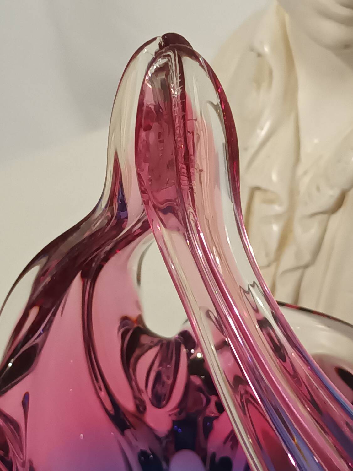 Czech Art glass trinket dish, mid-20th century