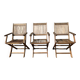 Trio of Folding Acacia Wood Armchairs – Garden Furniture by Deuba
