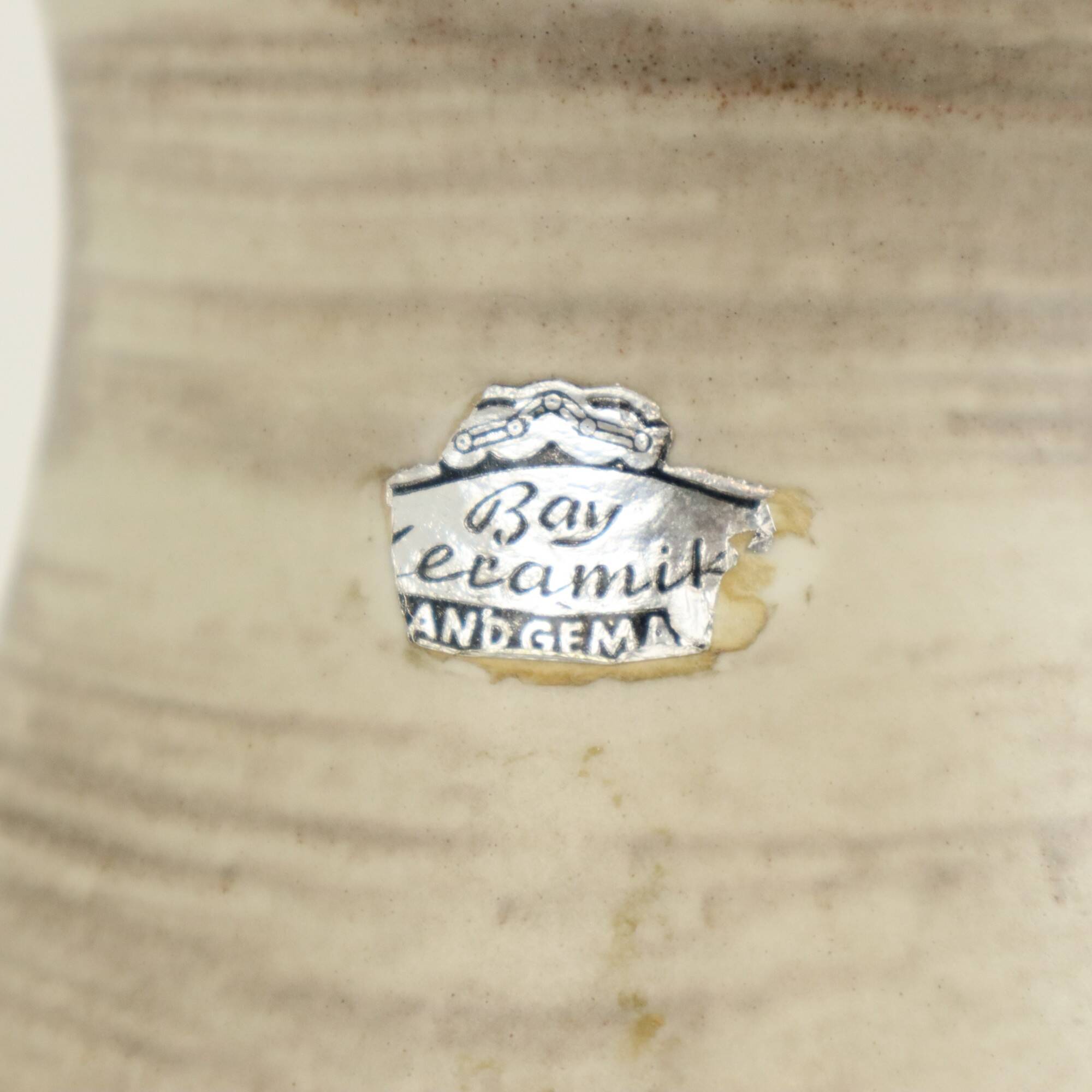 Vintage Bay Vase West Germany Ceramic Beige Brown Blue 619-35