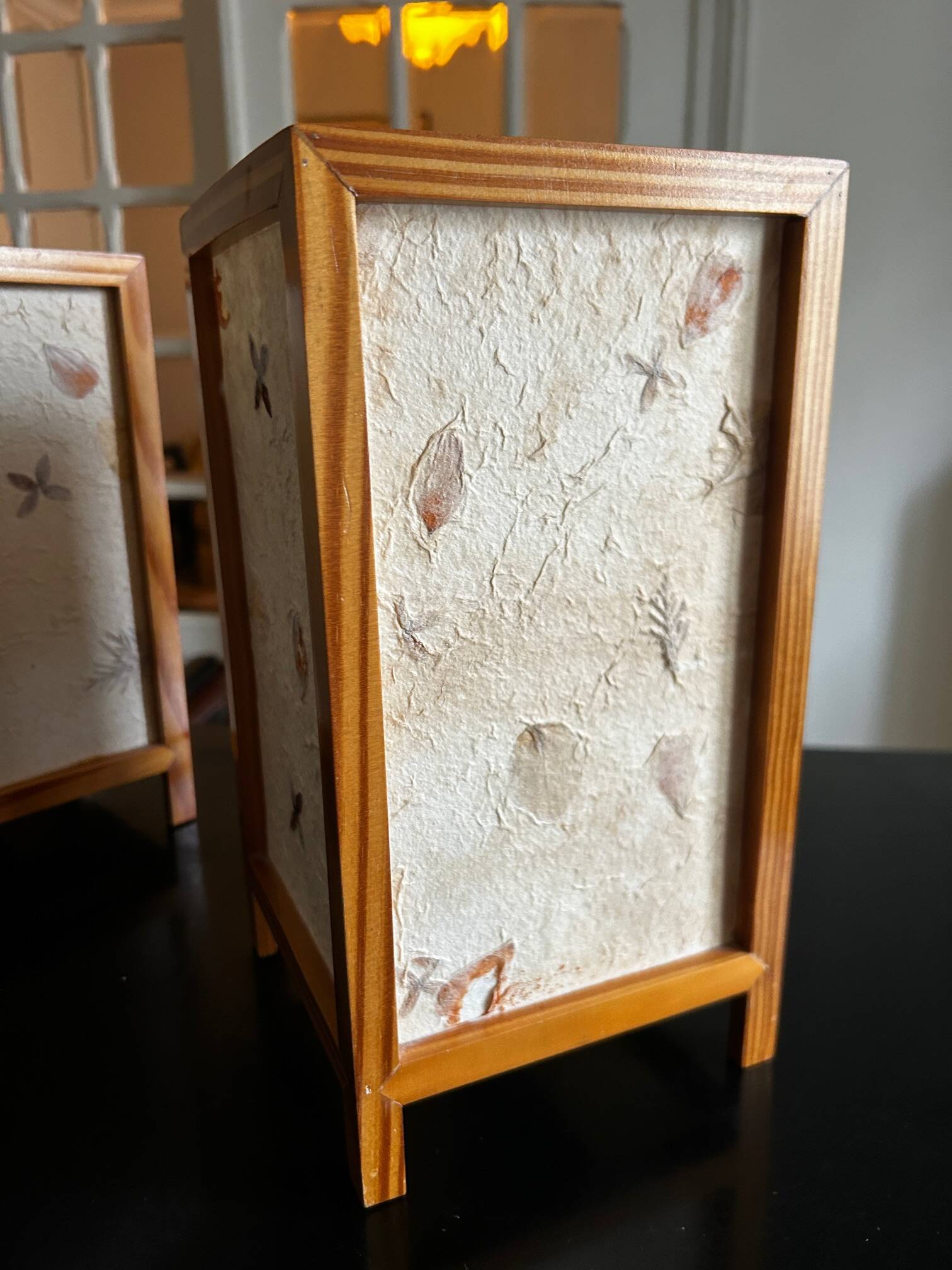 pair of dried flower lamps 1970