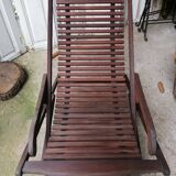 Chaise pliante en teck vintage