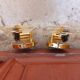 Pair of wall sconces in crystal glass and gilded brass. Venini style.
