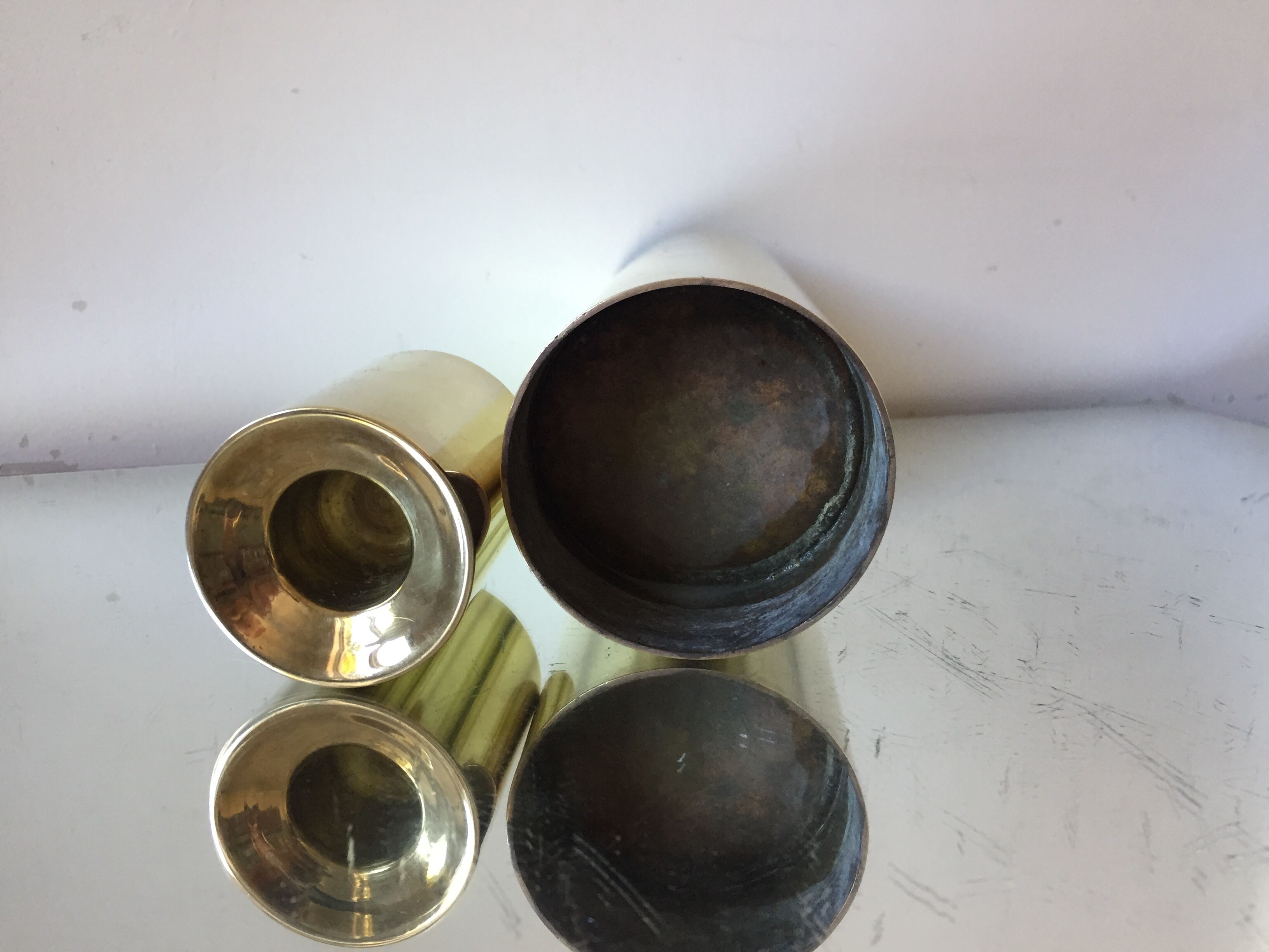 Danish mid century brass candleholders set of 2