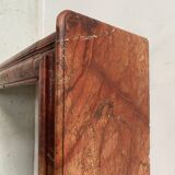 Louis Philippe fireplace in red breccia marble, 19th century
