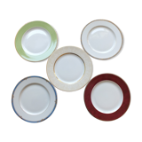 5 porcelain dessert plates from Limoges - Deshoulières and Guy Degrenne