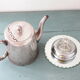 Old English teapot in silver EPNS, hard soldered Sheffield,