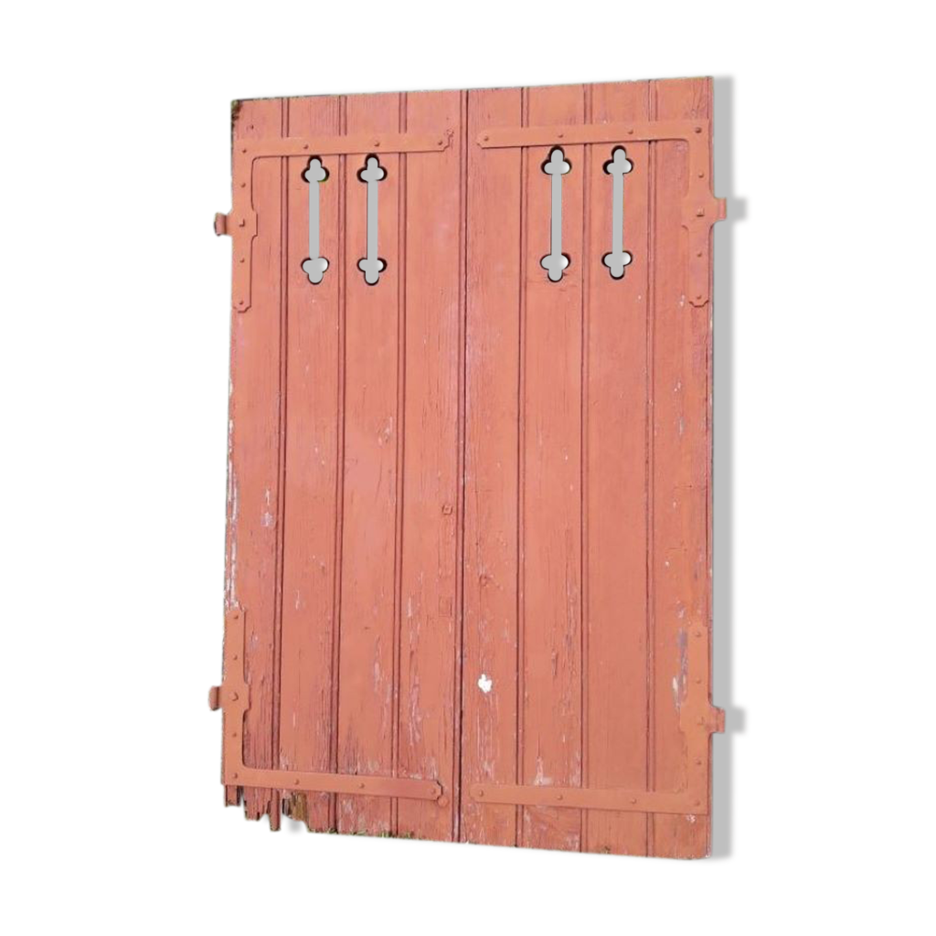 Lot De 2 Volets Intérieurs En Bois - Persiennes Vintage - 35x28 Pouces - Marron