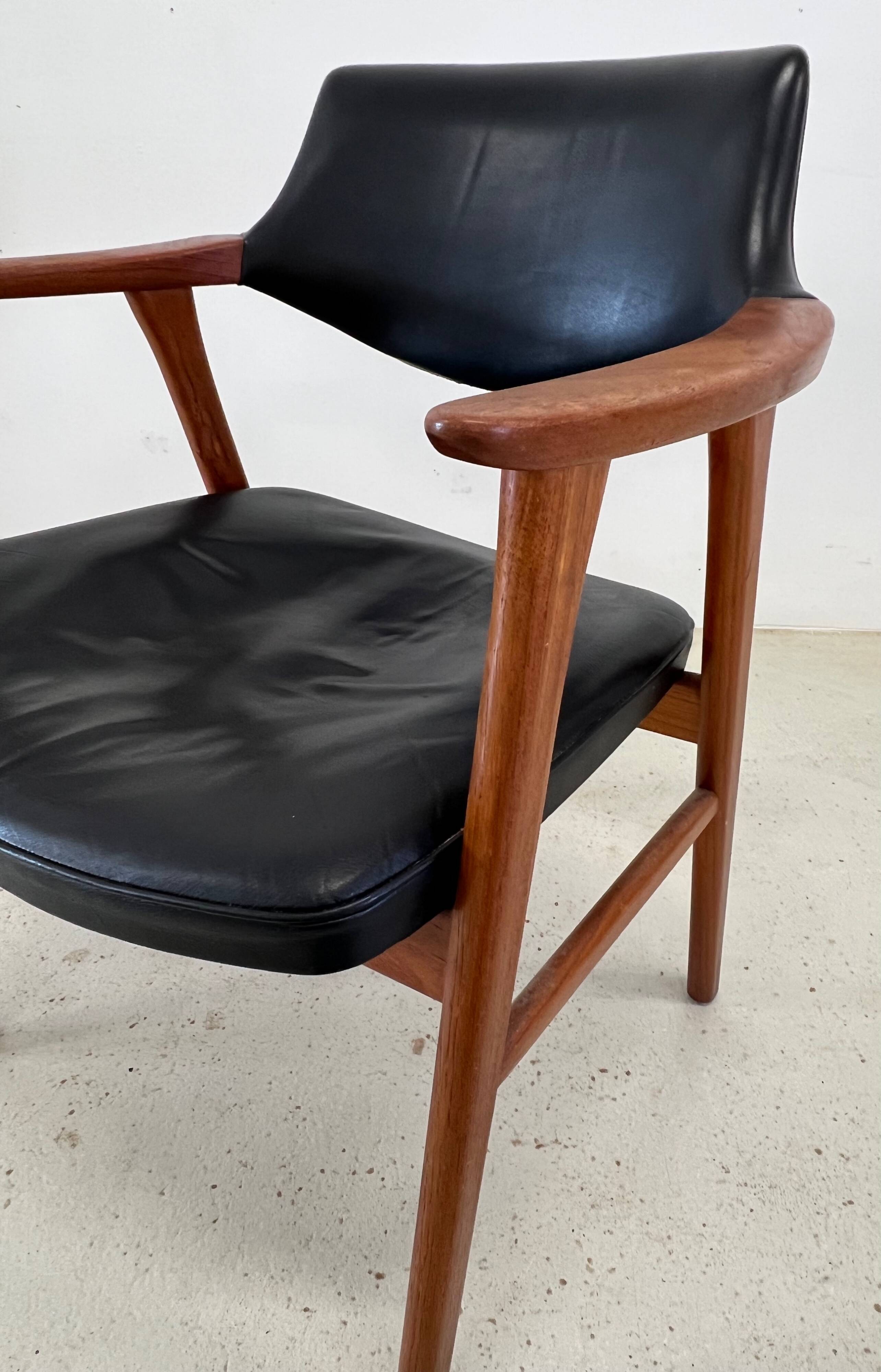 Erik Kierkegaard Teak & Leather Armchair By Hong Møbelfabrik, 1960s