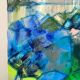 Abstract flowers, modern canvas signed by Myriam Guenaizia.