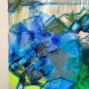 Abstract flowers, modern canvas signed by Myriam Guenaizia.