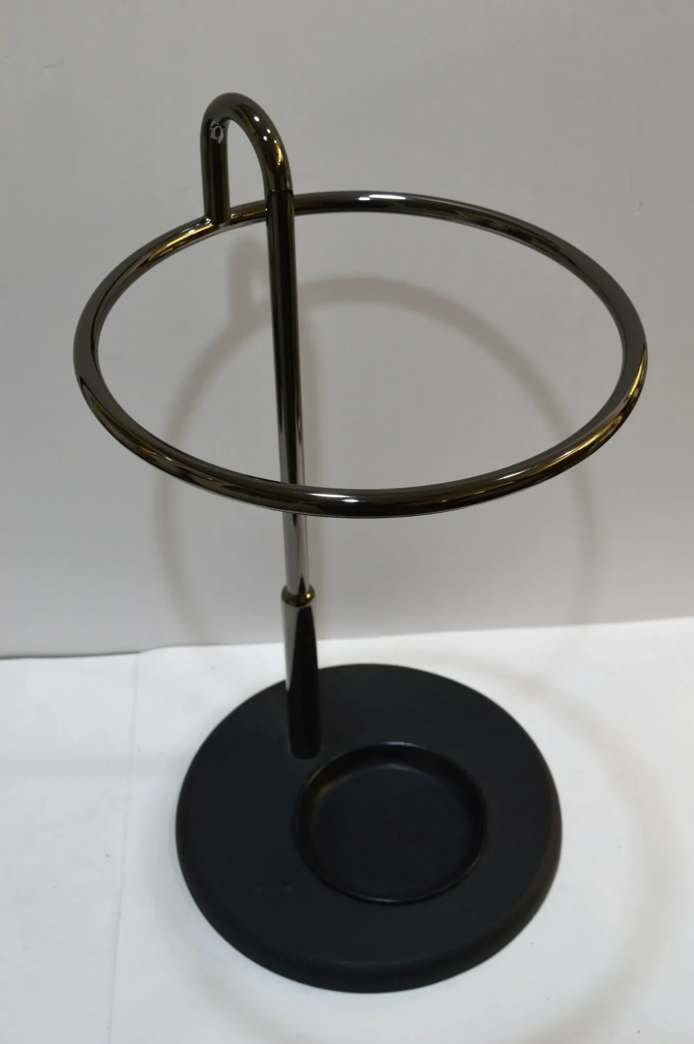 Grey lacquered metal designer umbrella stand, 1980s
