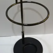 Grey lacquered metal designer umbrella stand, 1980s