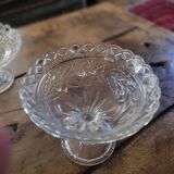 Trio of antique openwork pressed glass bowls – France, 1920–1940