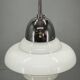 1930s Art Deco Bauhaus Opaline Glass and Chrome Pendant Light