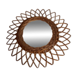 Miroir osier vintage