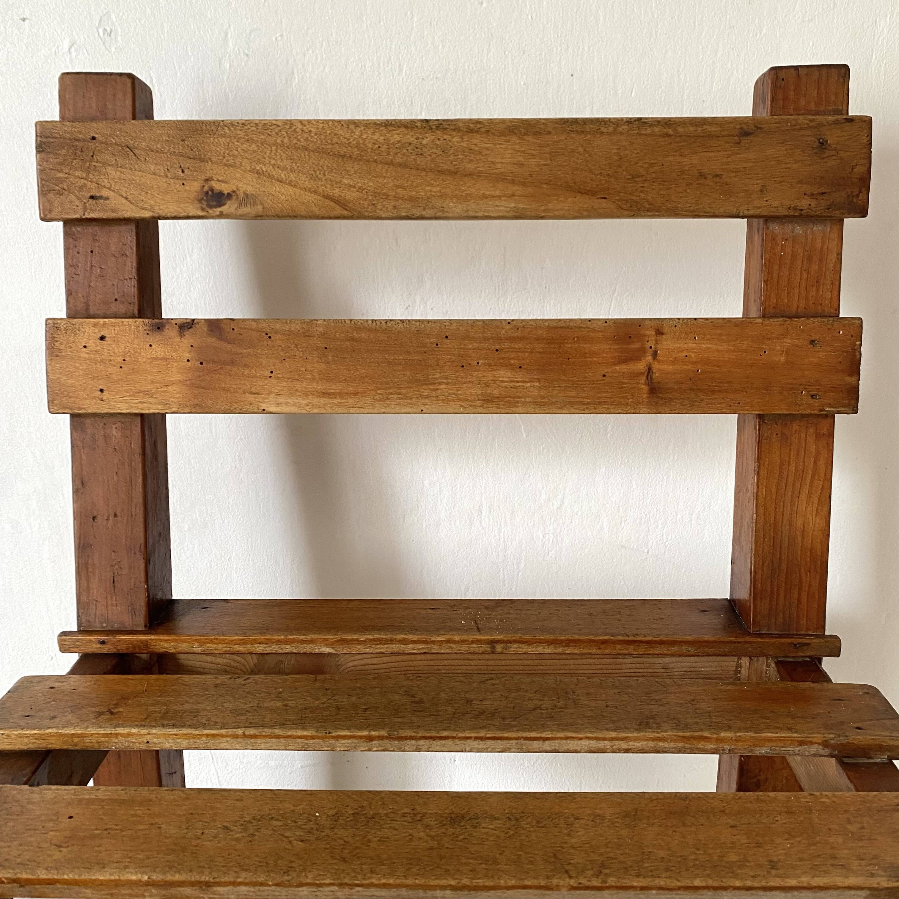 Slatted wooden chair, minimalist