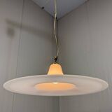 Large white glass hanging lamp by Vistosi, Italy