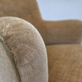 1970s, Danish armchair, light green furniture velour.