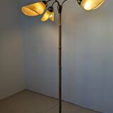 Bamboo and brass floor lamp