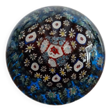 Millefiori Murano paperweight - Blue background - Ø 6,5 cm