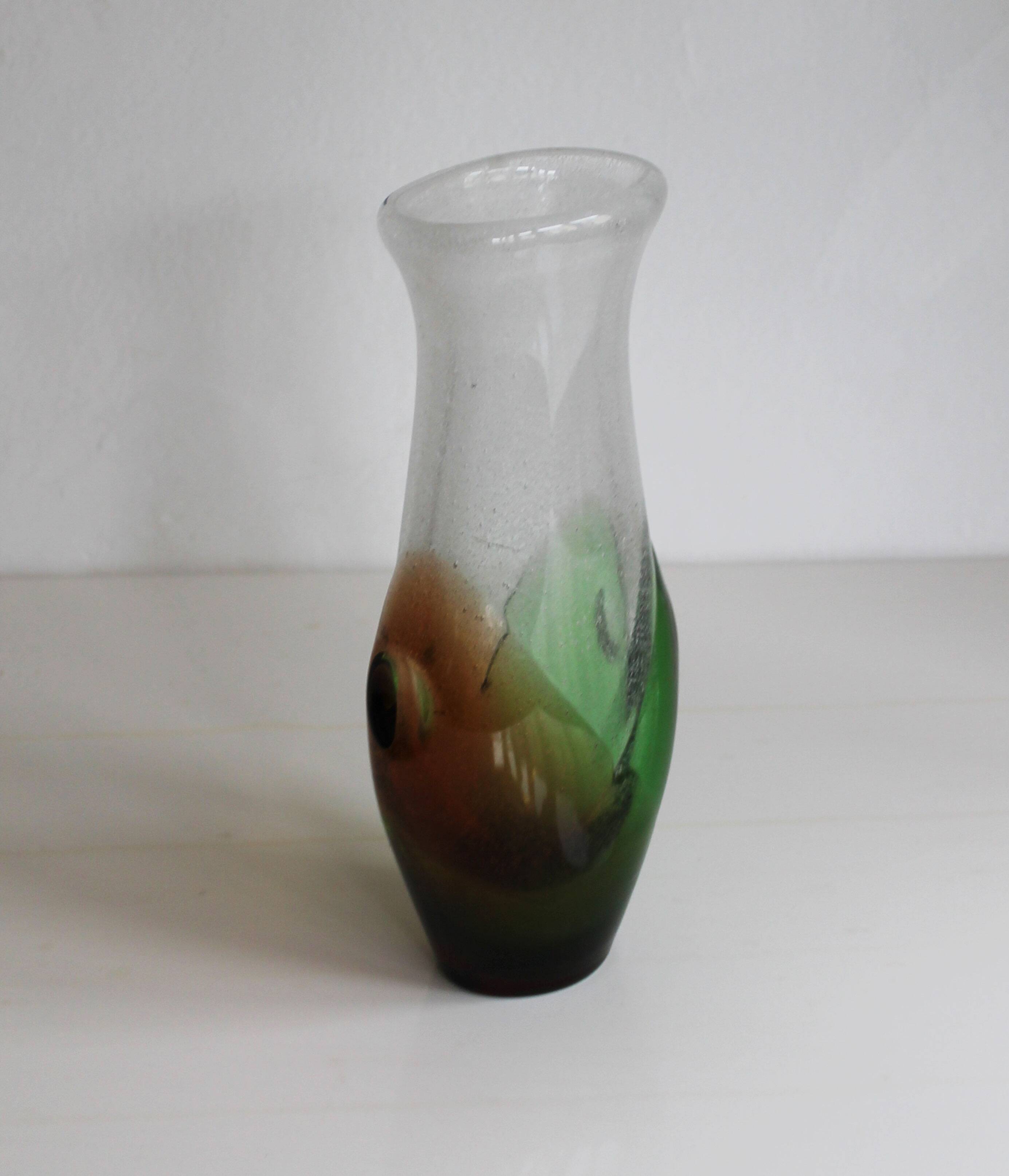 Vase en verre d'art des années 1970 par Frantisek Spinar - Modèle 7609/23