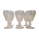 6 cut Sevres crystal wine glass set