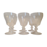 6 cut Sevres crystal wine glass set