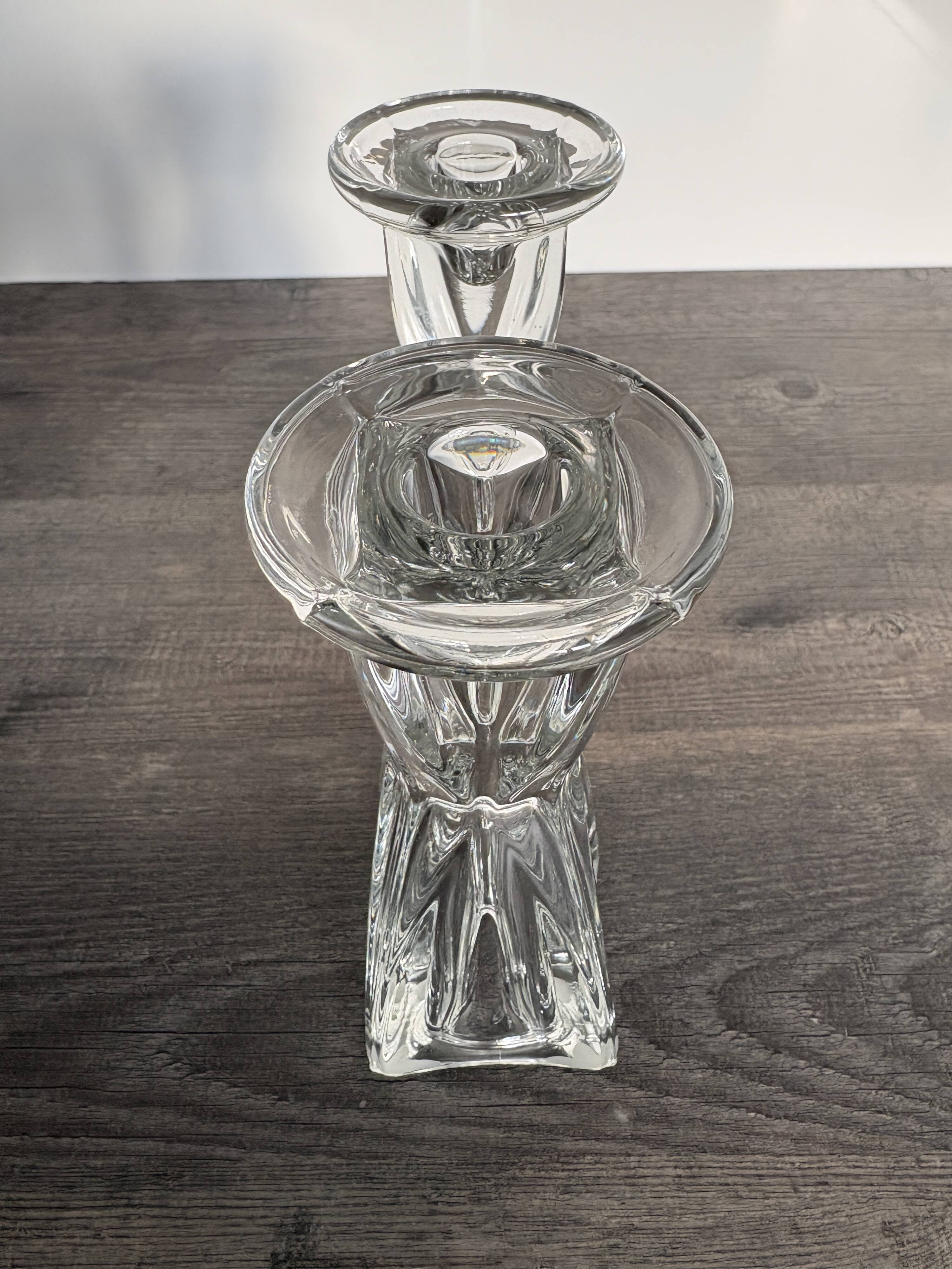 Vintage glass candlestick holders – Scandinavian design