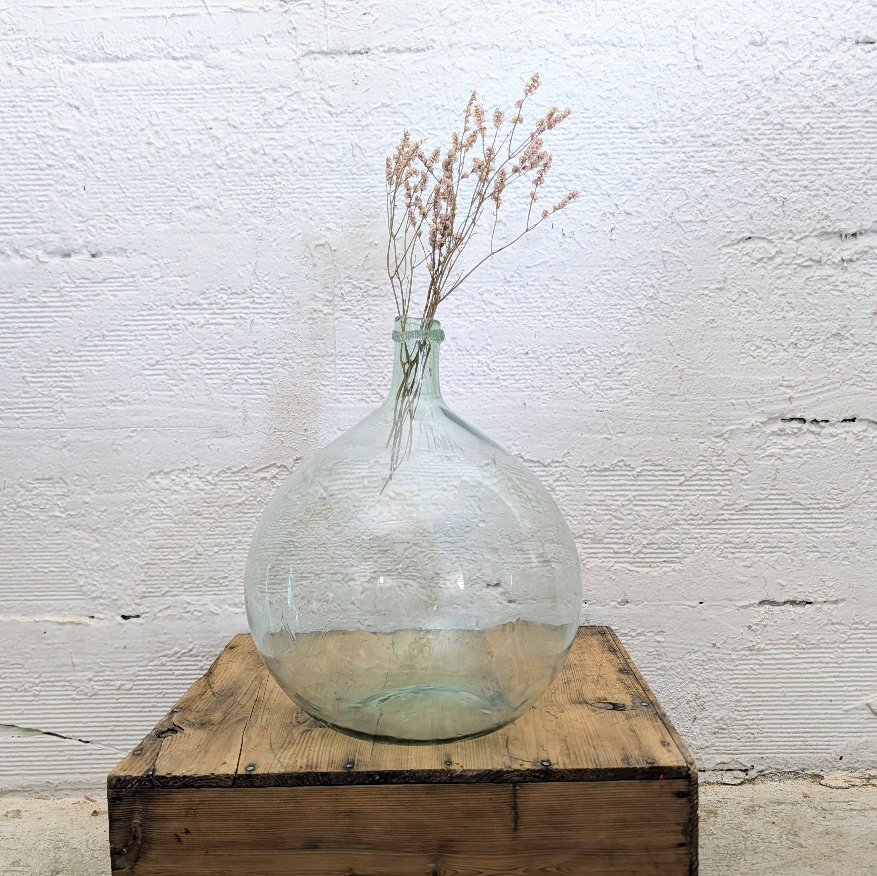 Transparent blown glass carafe
