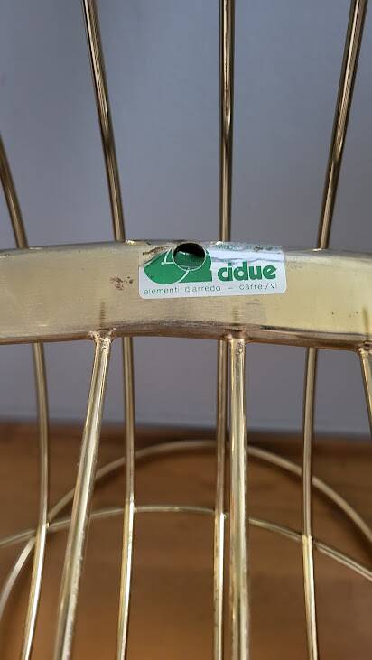 Golden metal chairs Cidue Italy 1970