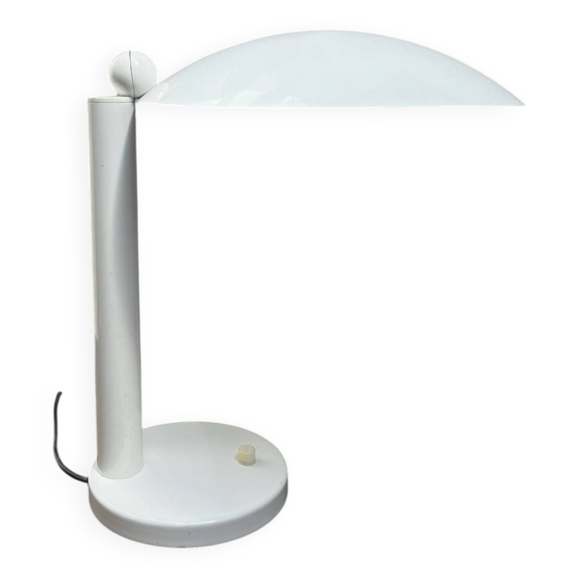 Lampe de bureau en Métal Blanc Années 80