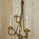 Vintage Twisted Wall Light Three Branches with Pendants