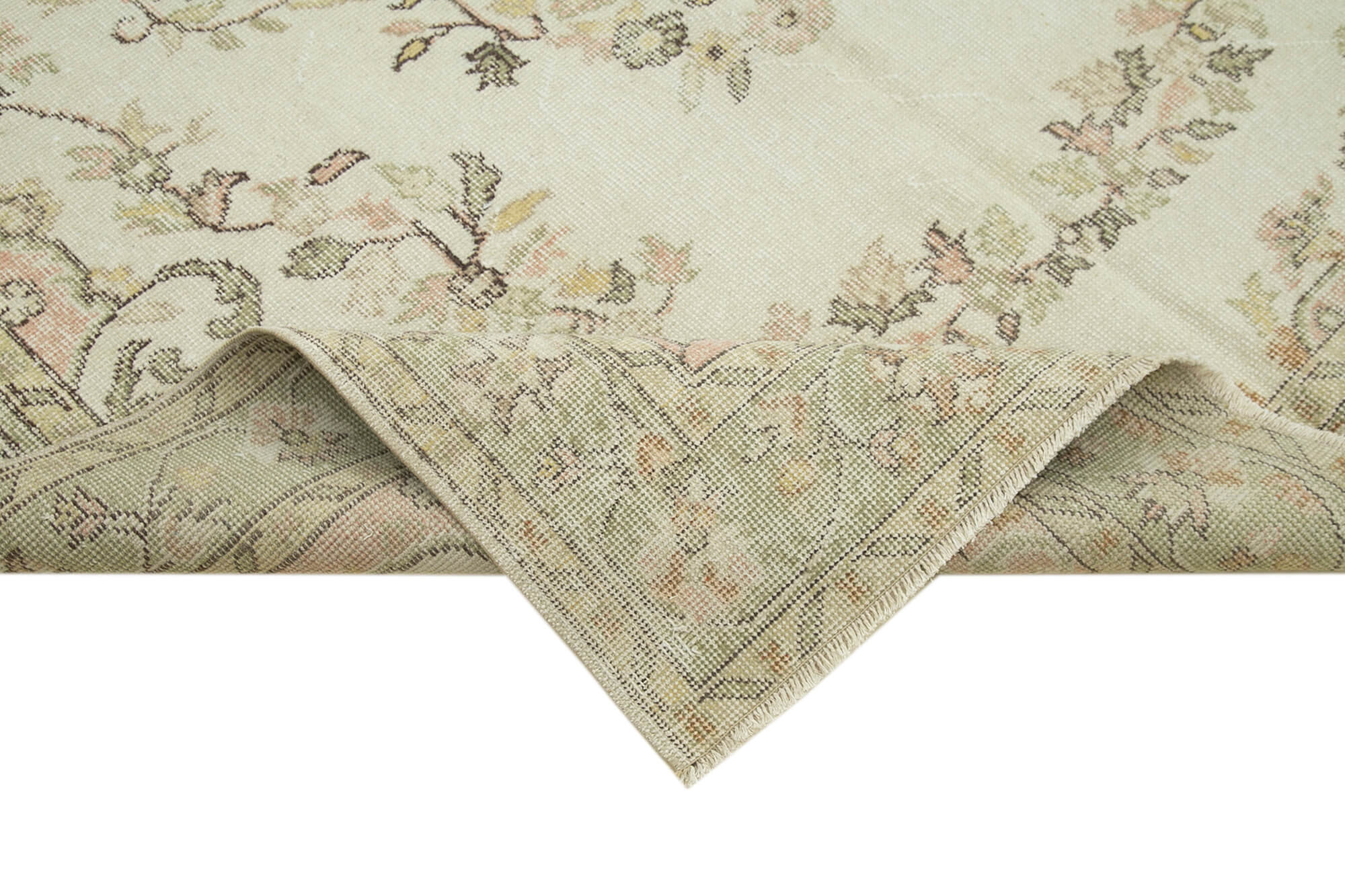 Turkish hand-knotted decorative 1970s beige carpet 170 cm x 295 cm