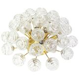 Spectacular Sputnik snowball glass ceiling lights by Doria, Germany, 1970s