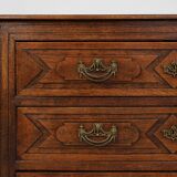 Antique hand crafted en carved chest of drawers in oak, ca. 1800