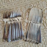 12 silver-plated fish cutlery sets by Argental