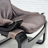 Chaise longue kroken, années 1970, design suédois par ake fribyter pour nelo, état d'origine.