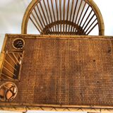 Bureau enfant en rotin avec son fauteuil