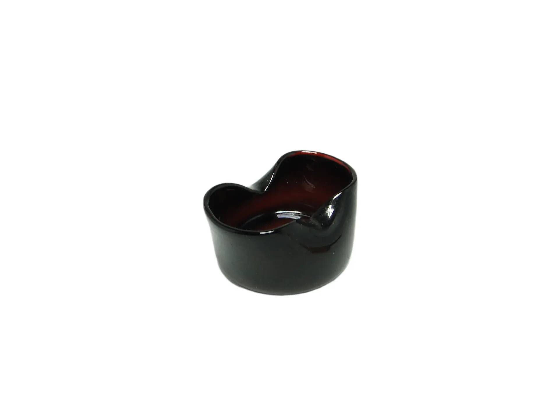 Container, modernism, black glass, Poland, 1970s.