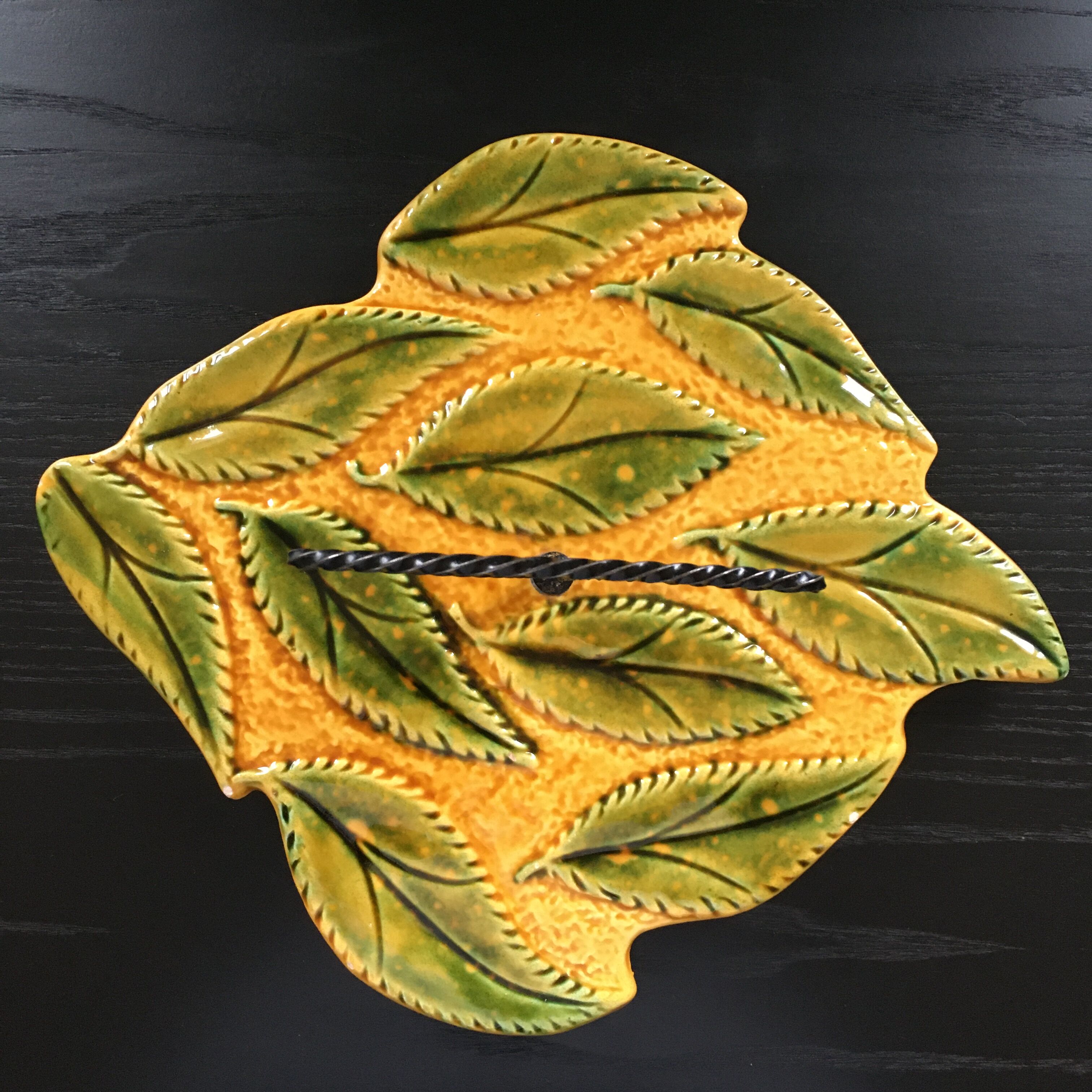 Dish signed Vallauris barbotine