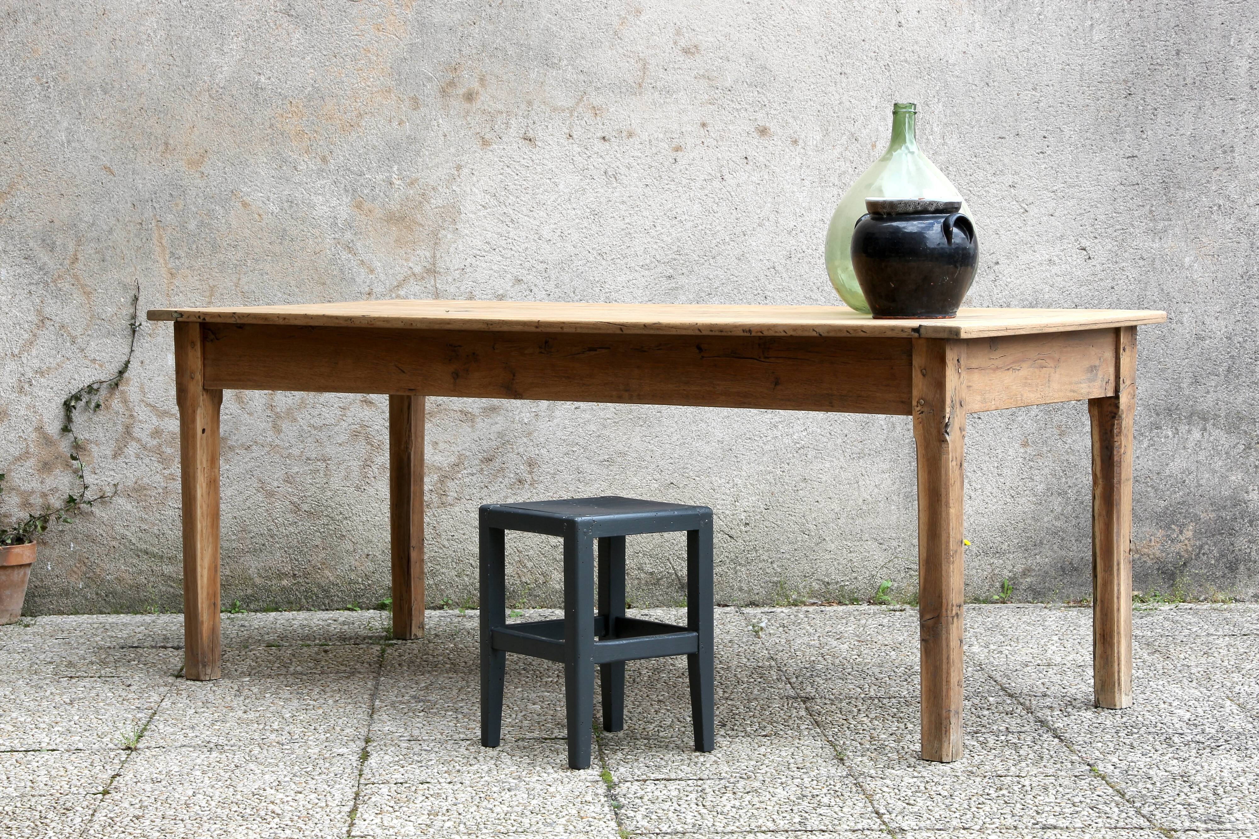 Antique solid oak farm table 180 cm long