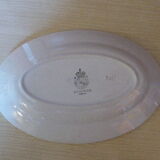 Service dish, in earthenware geometric patterns red and vintage green, stamped KG Luneville