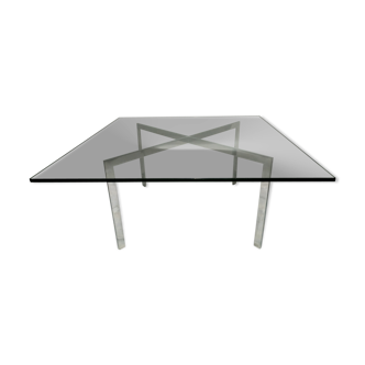 Glass and steel design coffee table