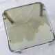 Square coffee table chromed metal and smoked glass