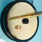 Art deco lamp, golden lamp shade, retro table lamp for apartment decor
