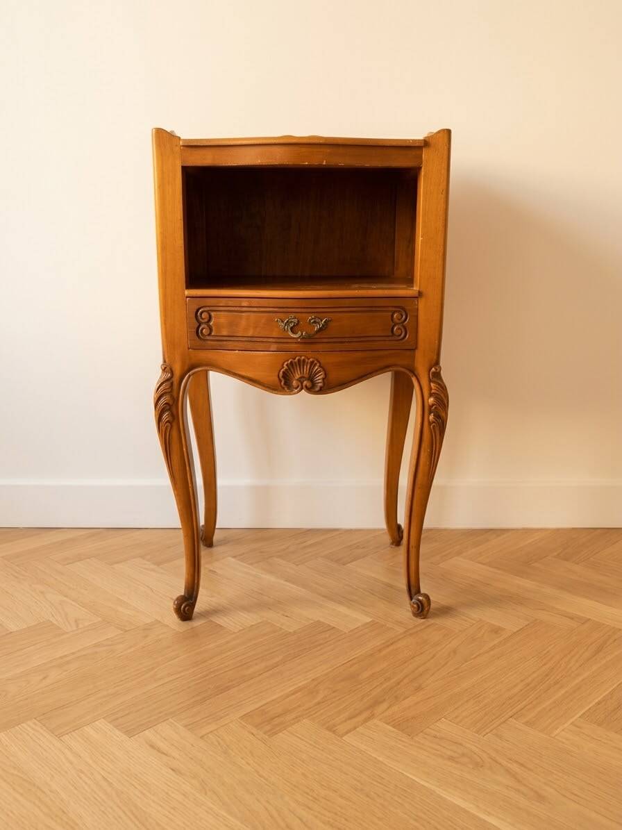Pair of Louis XV bedside tables in solid wood.