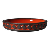 Danish Studio Geometric Red Bowl From Frank Keramik, 1960s
