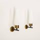 Pair of Italian wall scones in opaline glass and brass, 1960s