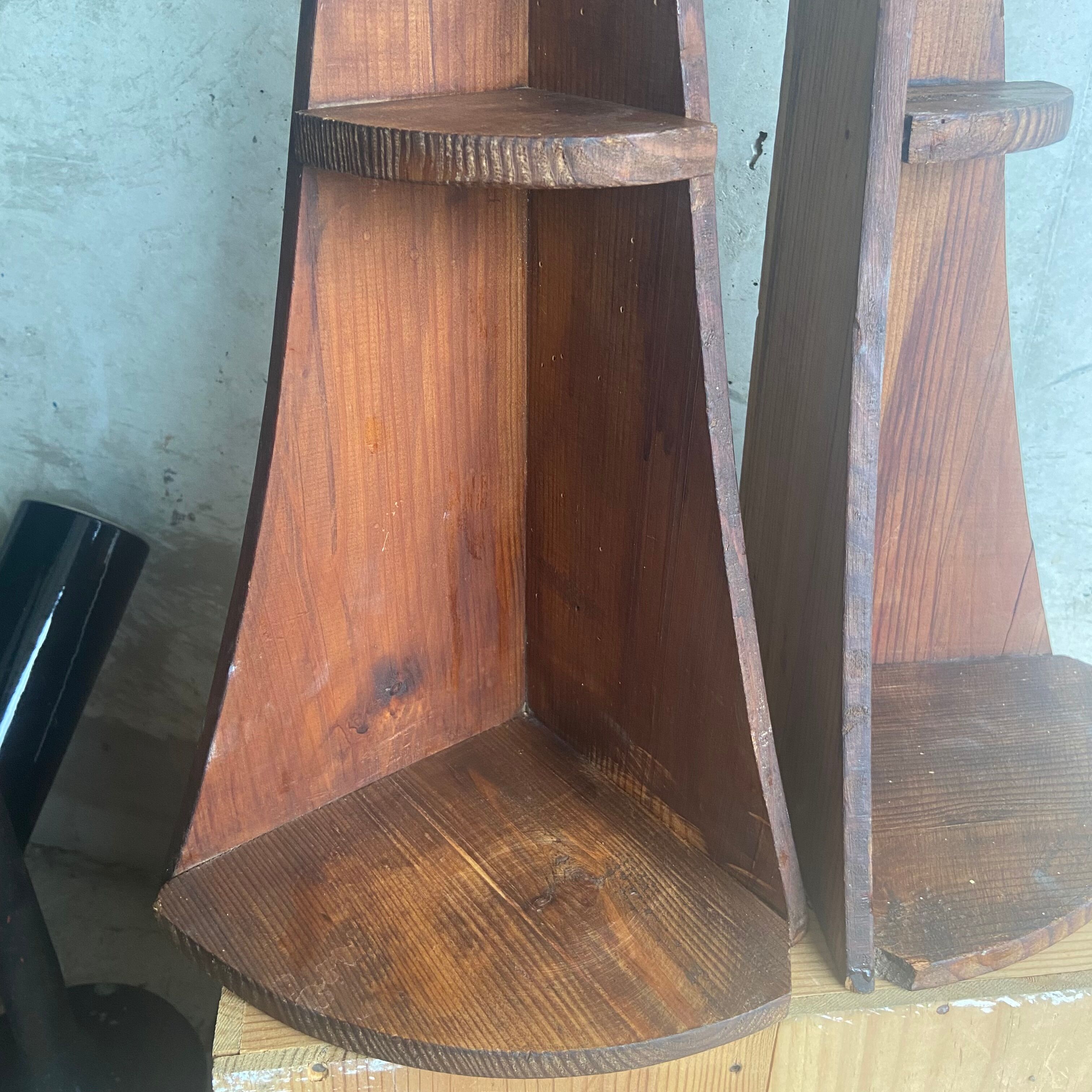 Pair of vintage corner shelves