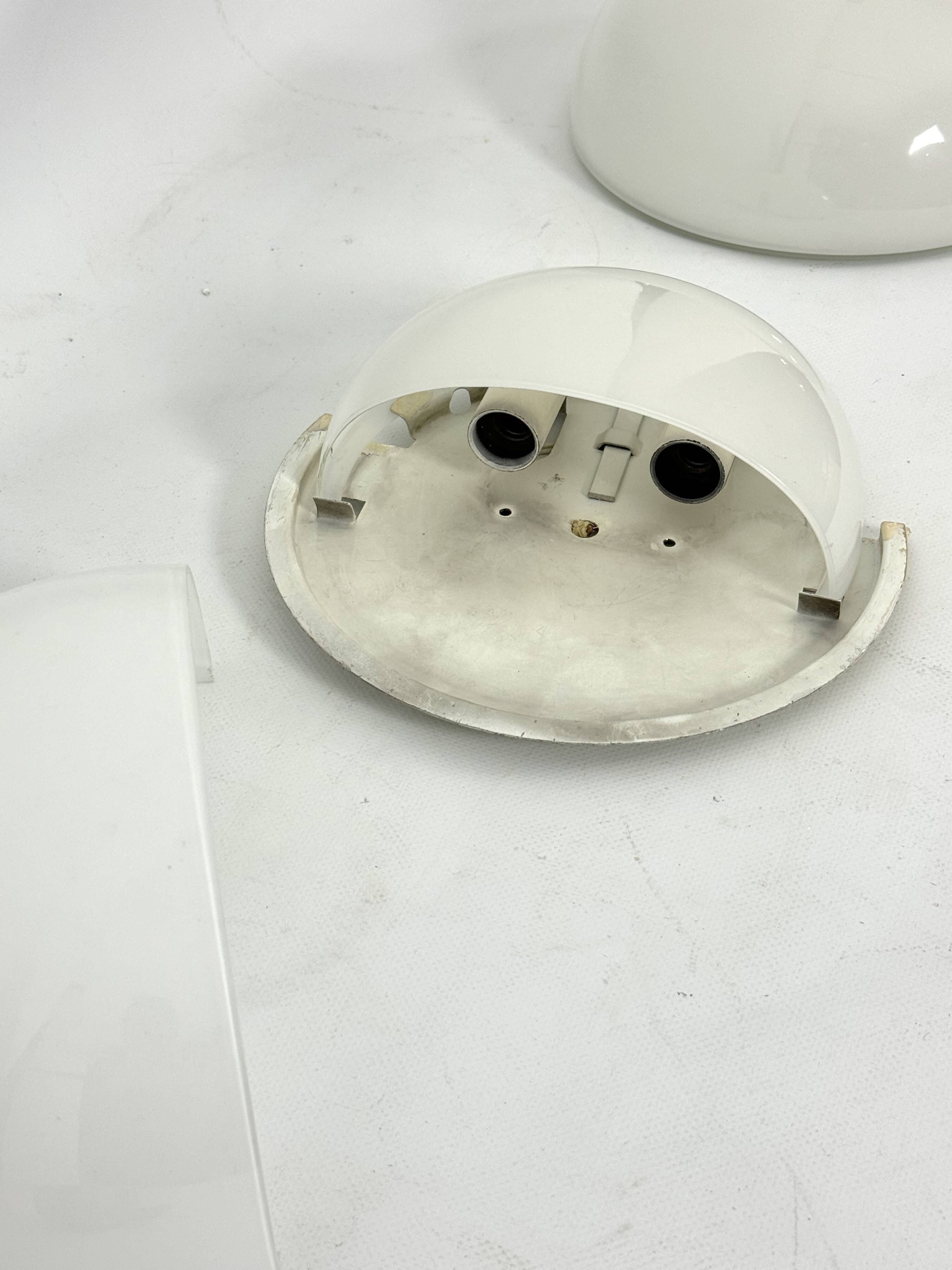 Rare Set of two Glass and brass Mania sconces by Vico Magistretti for Artemide. Italy 1960s